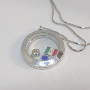 Necklace 16" with Living Locket Pendant With Charms Magnetic